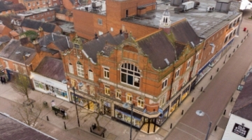 Above view of a historic building