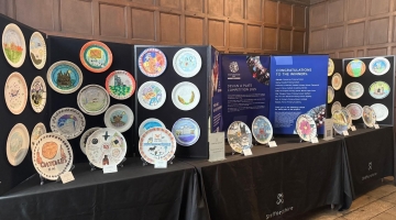 ceramic plates on display